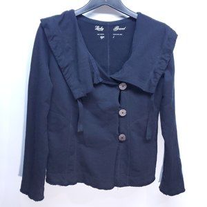 Lucky Brand Black 3 Button Front Long Sleeve Jacket Large